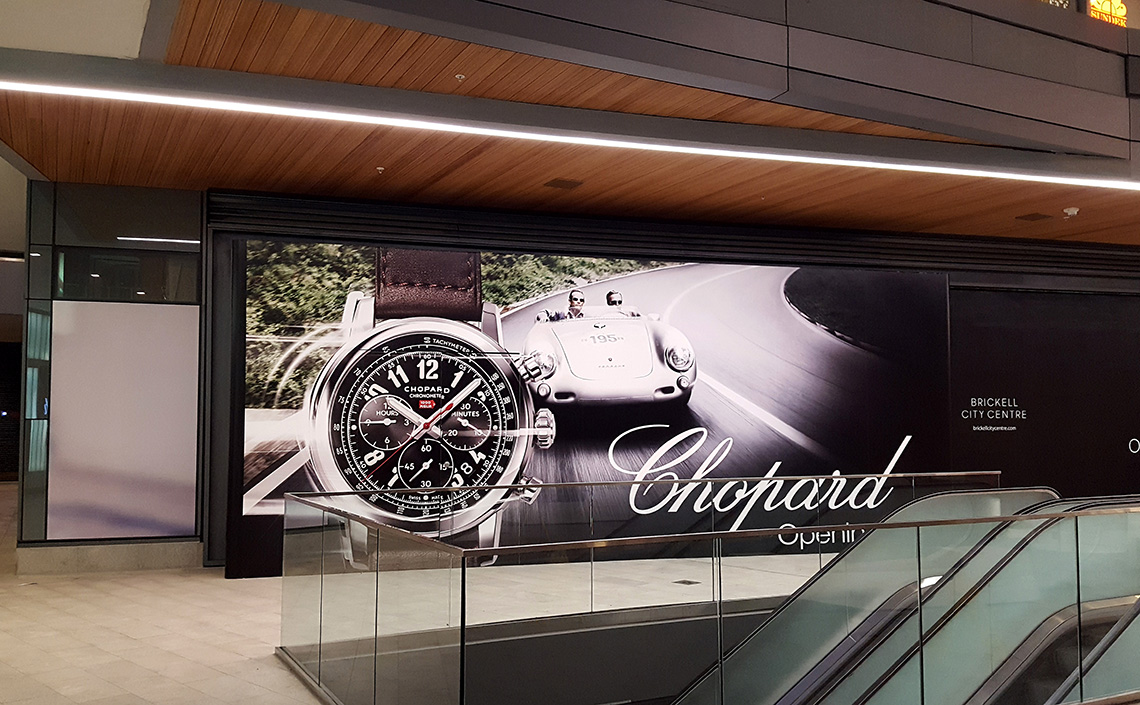 Brickell City Centre Chopard barricade and graphics