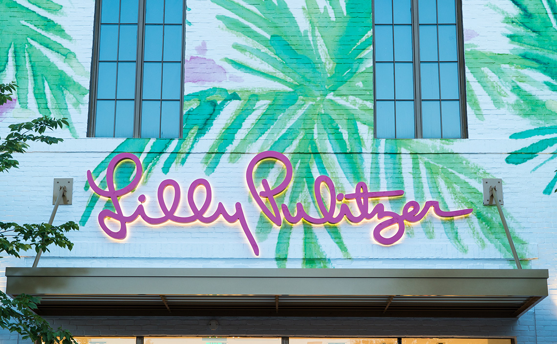 Lilly Pulitzer textured surface vinyl wall wrap