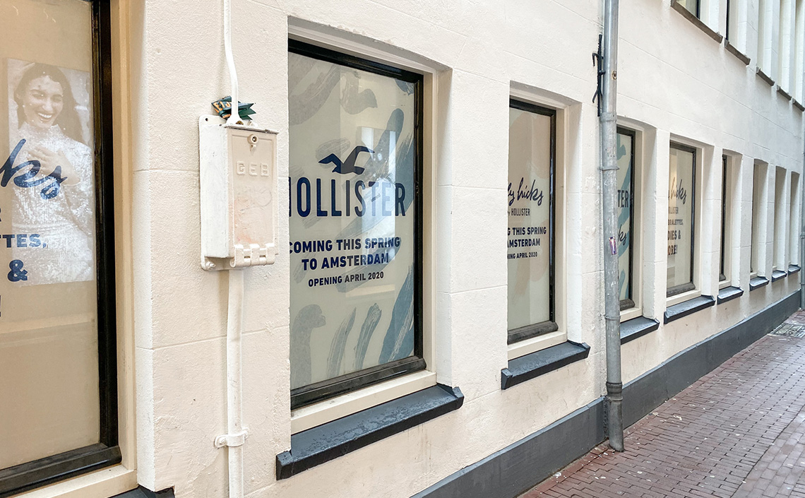 Hollister at Kalverstraat window vinyl