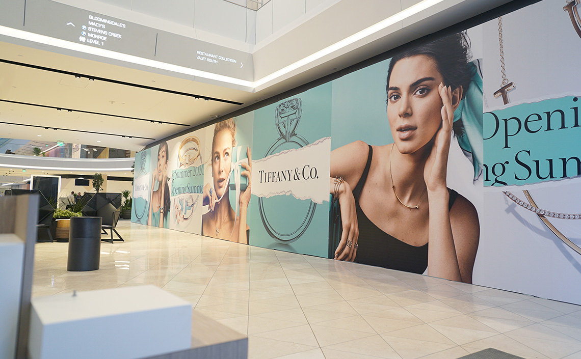 Westfield Valley Fair Tiffany barricade and graphics