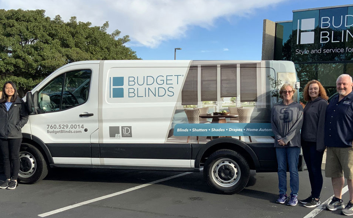 Budget Blinds vinyl wrap sprinter van